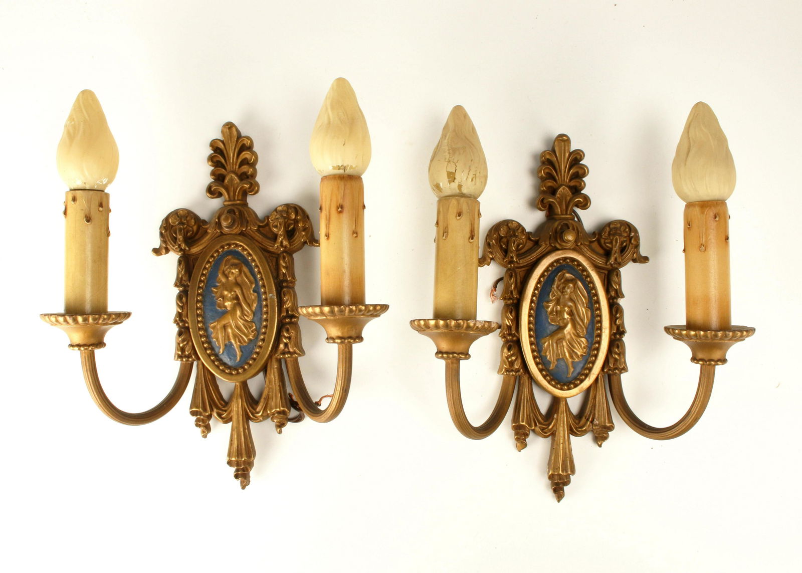 PAIR OF ANTIQUE ELECTRIC SCONCES (1 of 4)