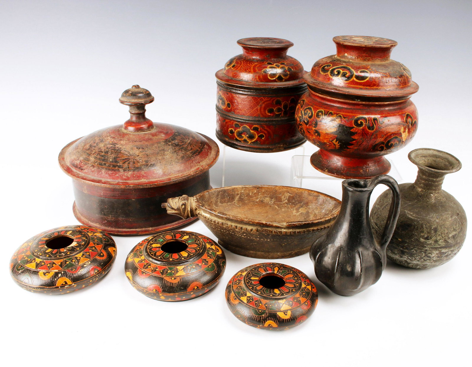 LACQUER WARE, CERAMIC, WOOD, METAL CONTAINERS (1 of 9)
