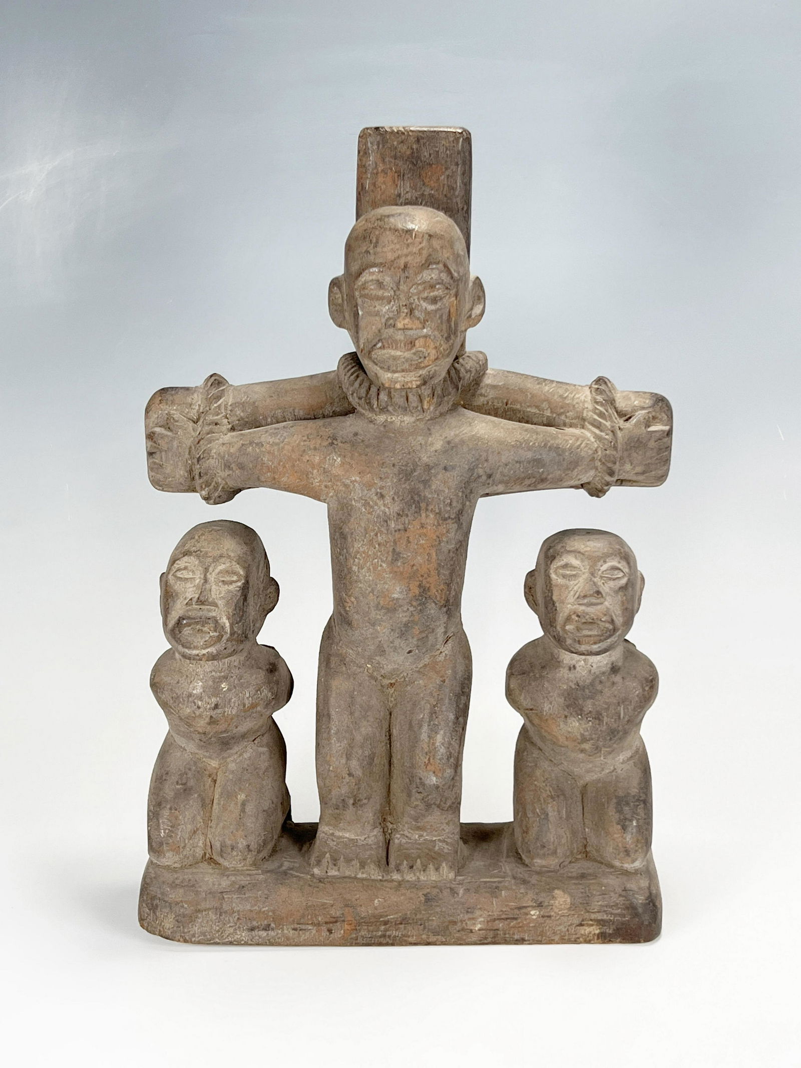 AFRICAN CARVED WOODEN CRUCIFICTION STATUE (1 of 10)