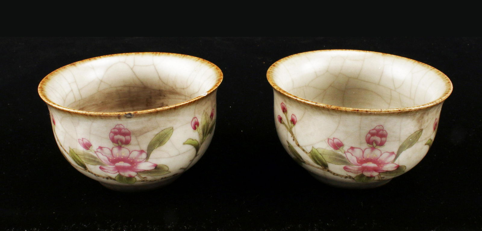 PAIR CHINESE LOTUS TEA CUPS (1 of 5)