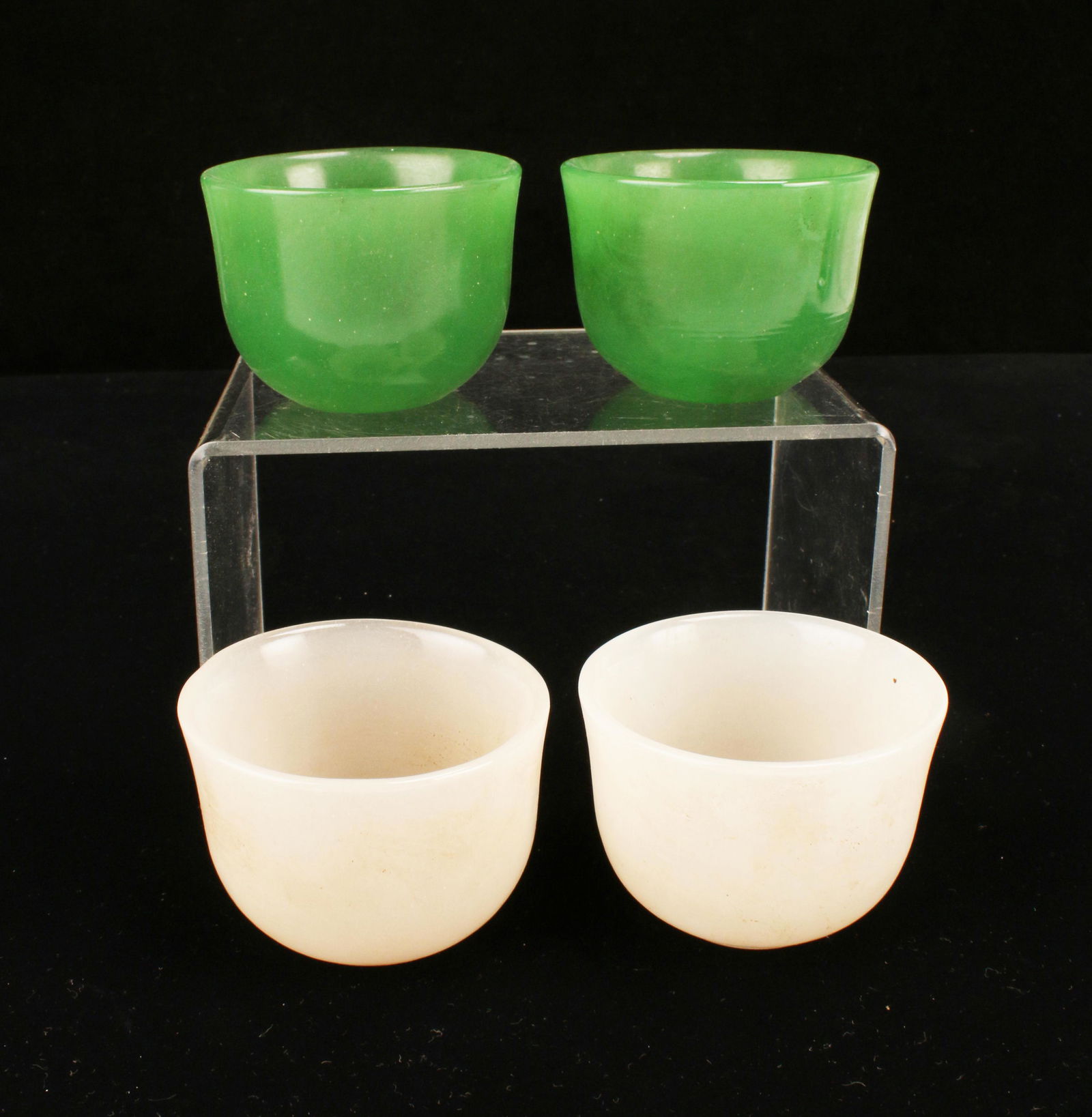 TWO PAIR STONE TEA CUPS (1 of 3)