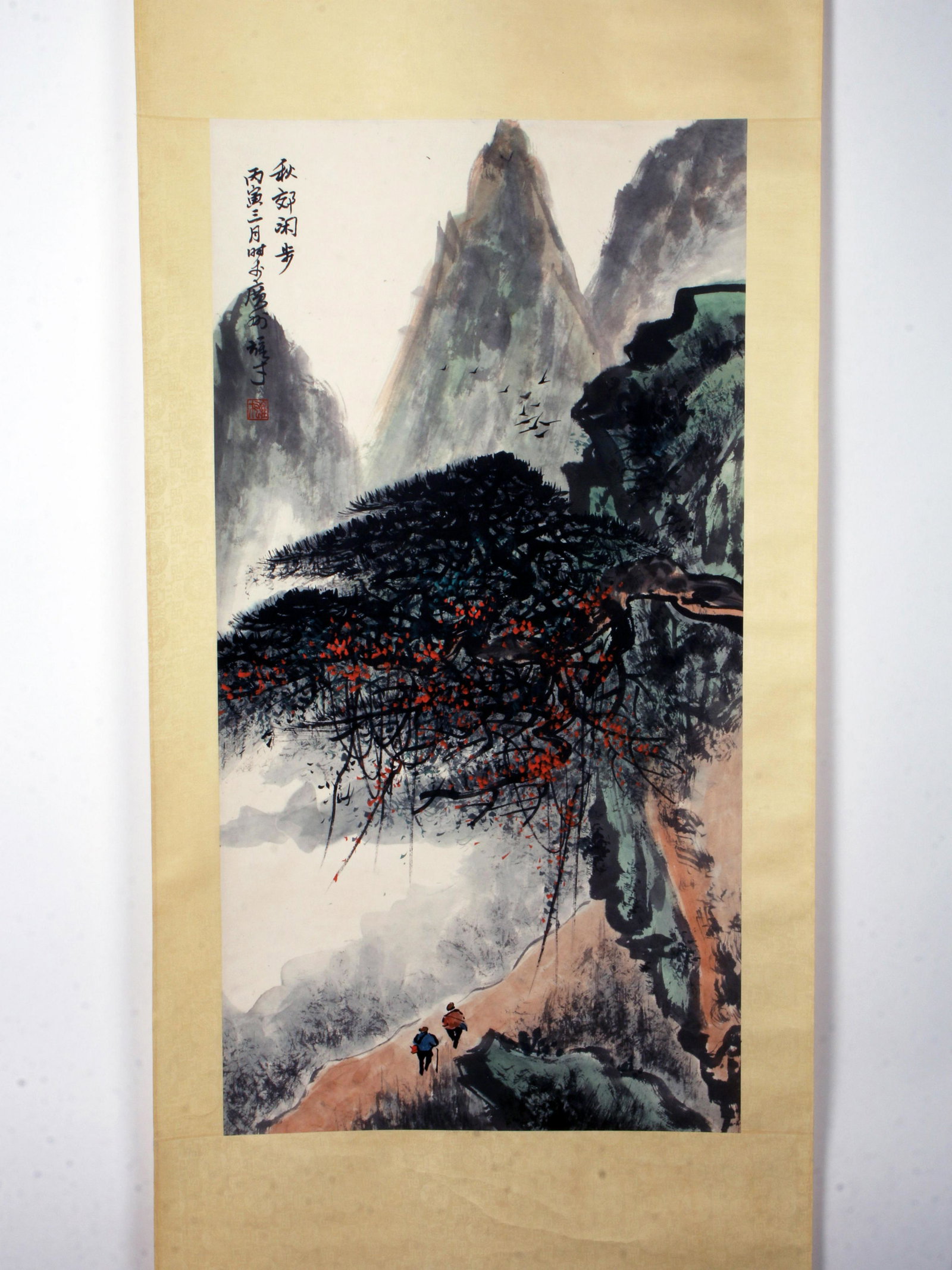 CHINESE OLD SCROLL OF MOUNTAINOUS LANDSCAPE (1 of 4)