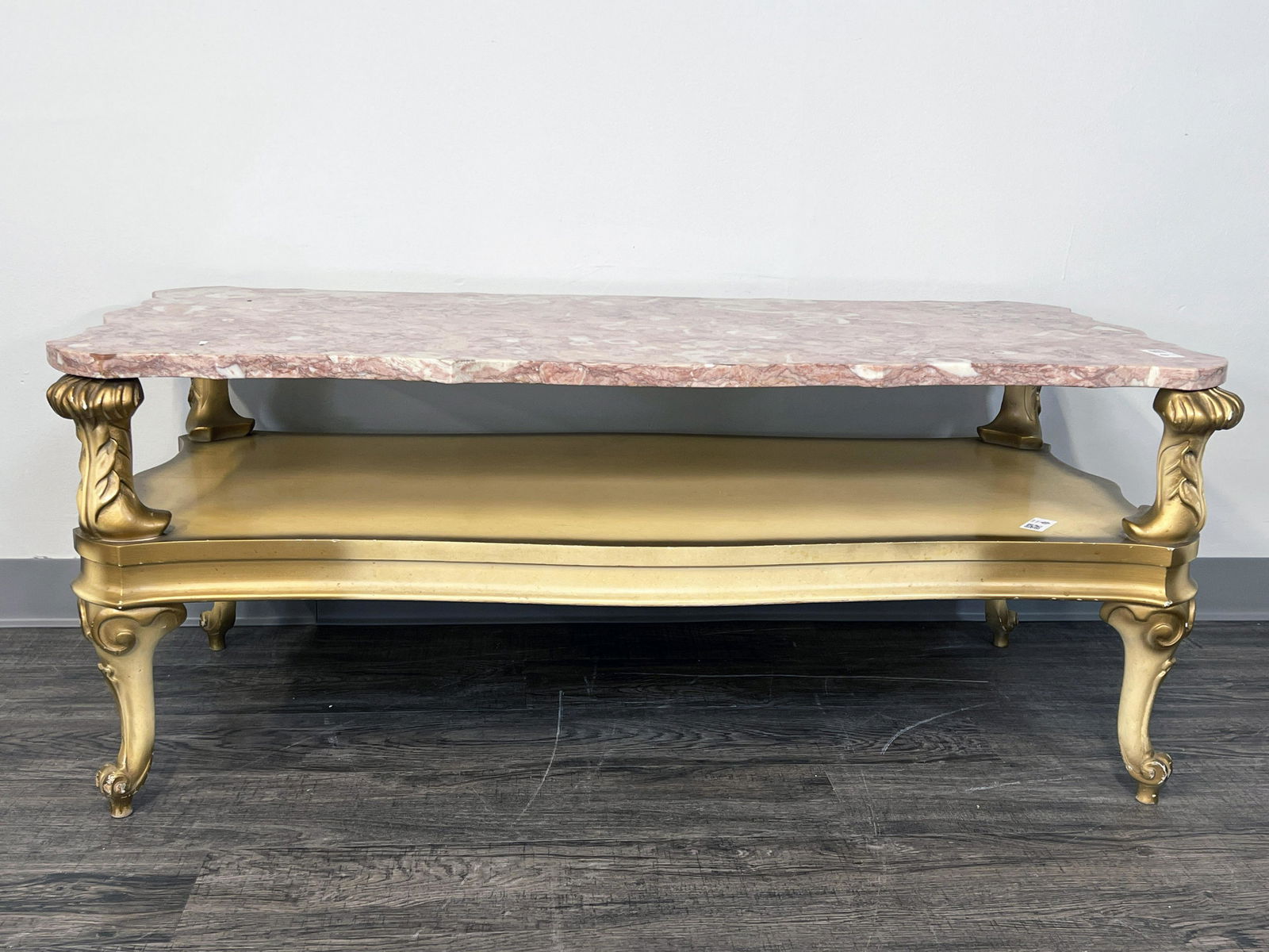 TWO LEVEL MARBLE TOP COFFEE TABLE (1 of 5)