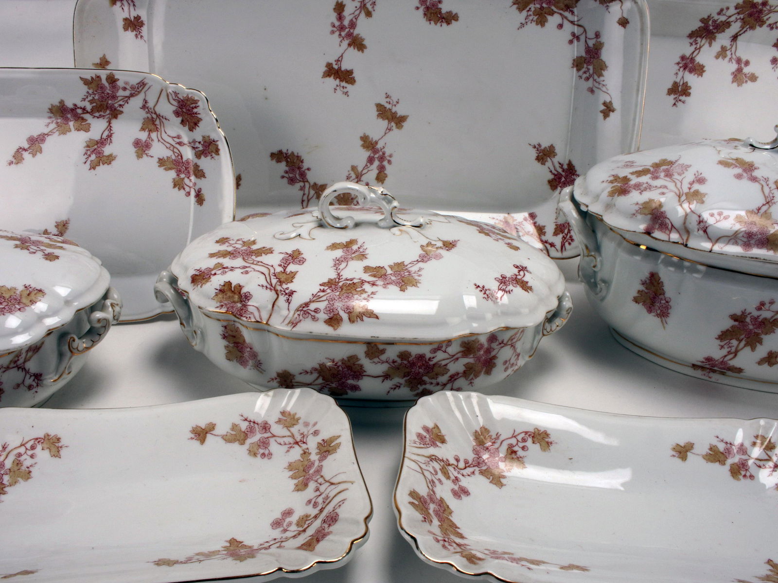 LARGE SET LS & S CARLSBAD AUSTRIA PORCELAIN W SERVING PIECES (1 of 8)