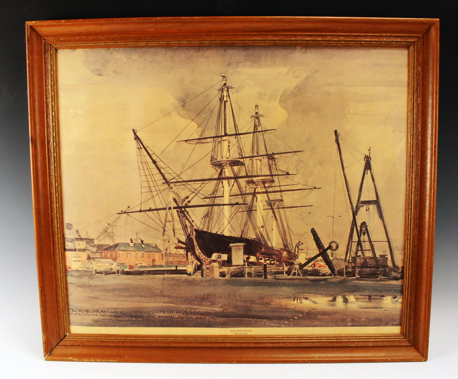 VINTAGE OLD IRONSIDES FRAMED PRINT (1 of 2)
