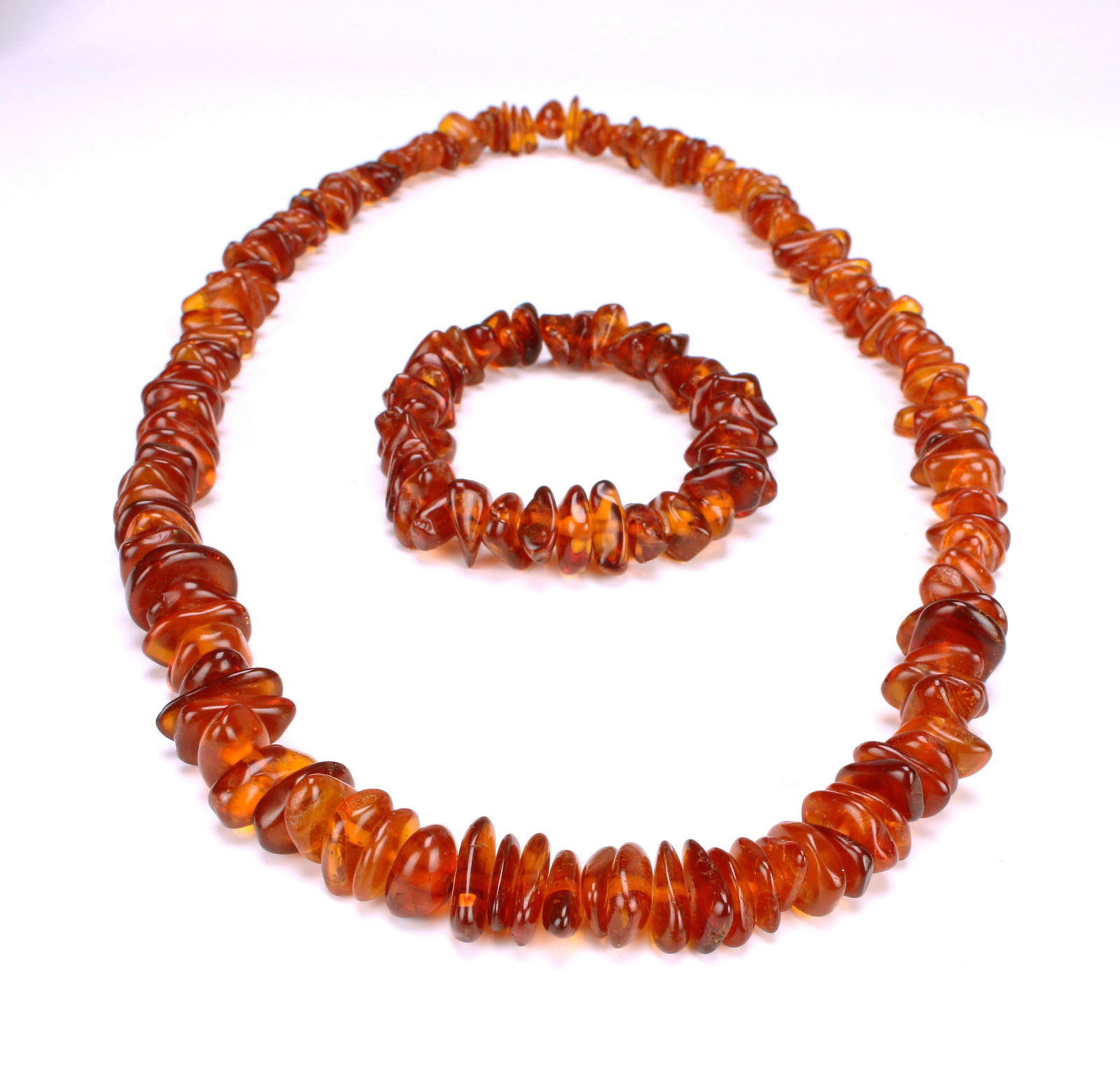 POLISHED AMBER NUGGET NECKLACE & BRACELET (1 of 5)