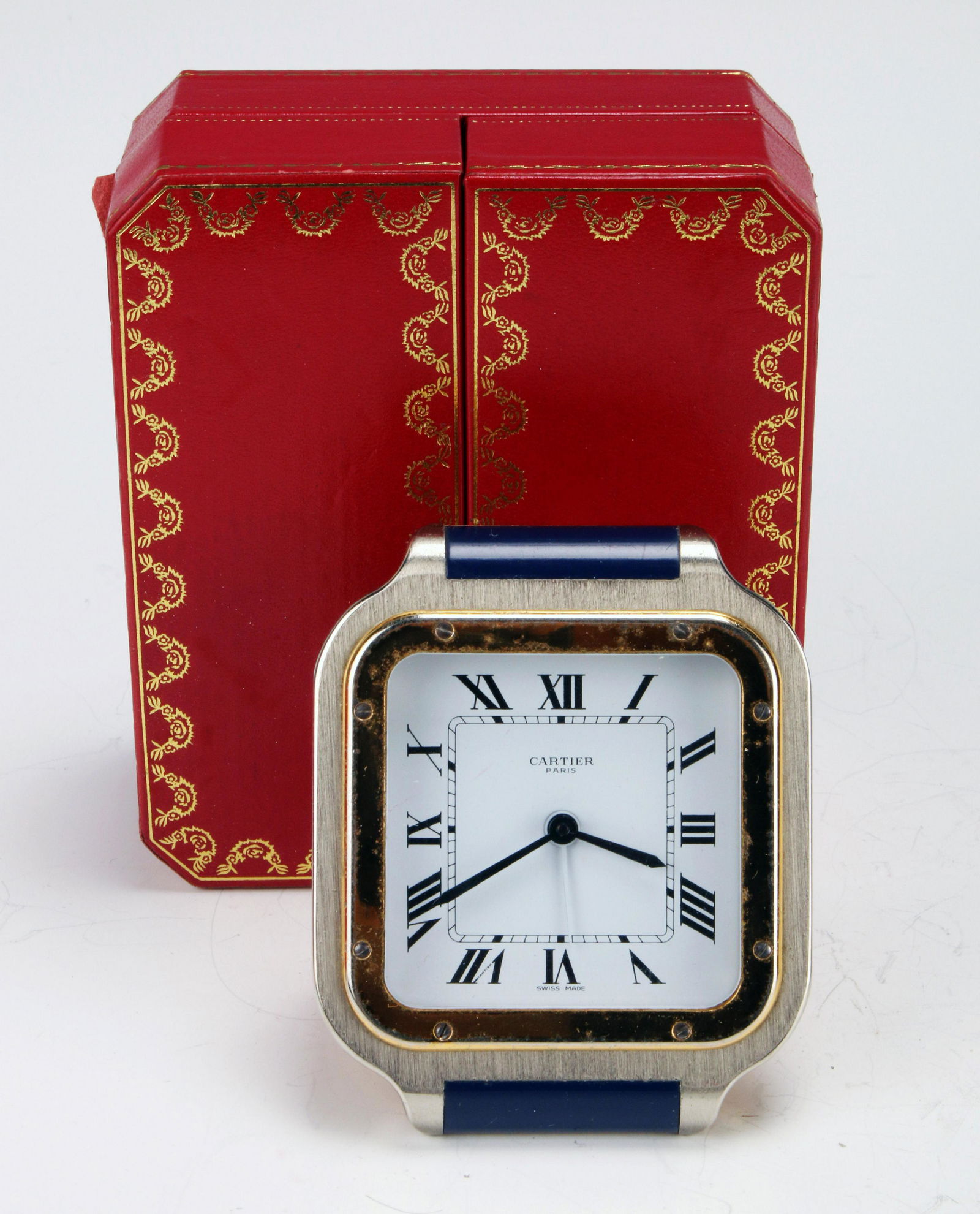 Cartier Two Tone Travel Alarm Clock