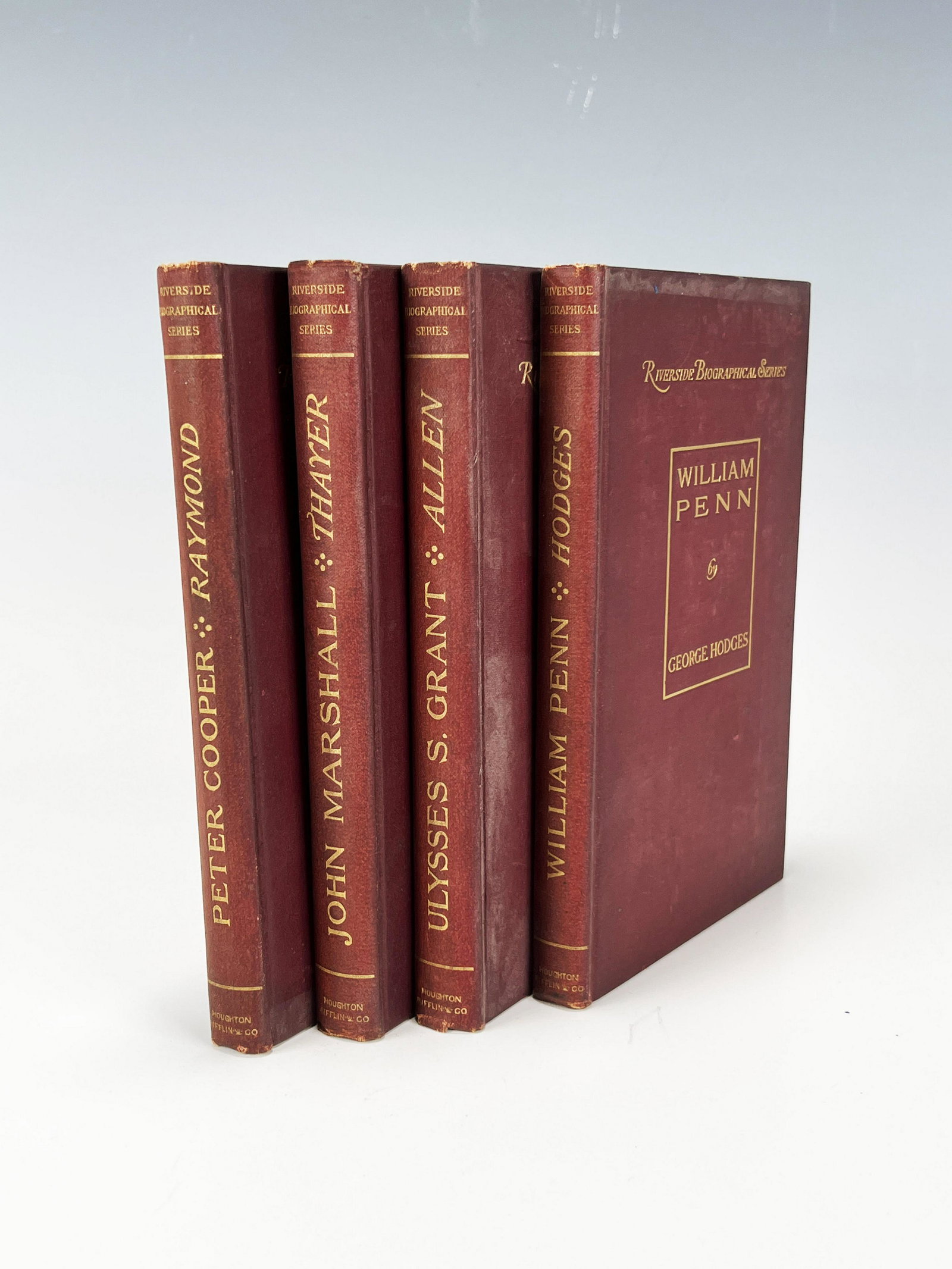 4 RIVERSIDE BIOGRAPHICAL SERIES BOOKS: 4 RIVERSIDE BIOGRAPHICAL SERIES BOOKS Peter Cooper, John Marshall, Ulysses S. Grant, William Penn. 4 3/4" X 6 3/4" Shipping: