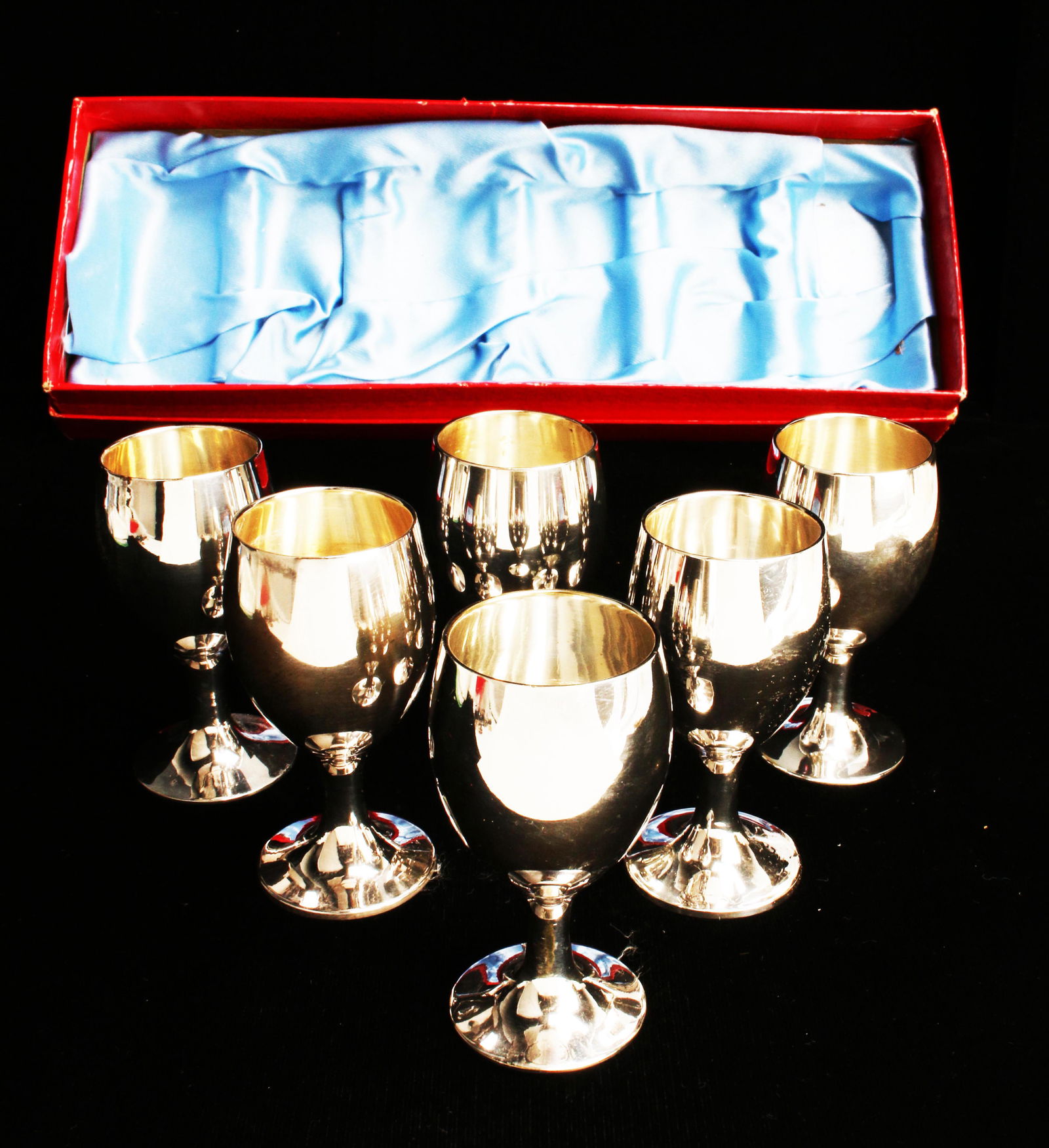 SET OF SILVER PLATE CORDIAL GOBLETS (1 of 4)