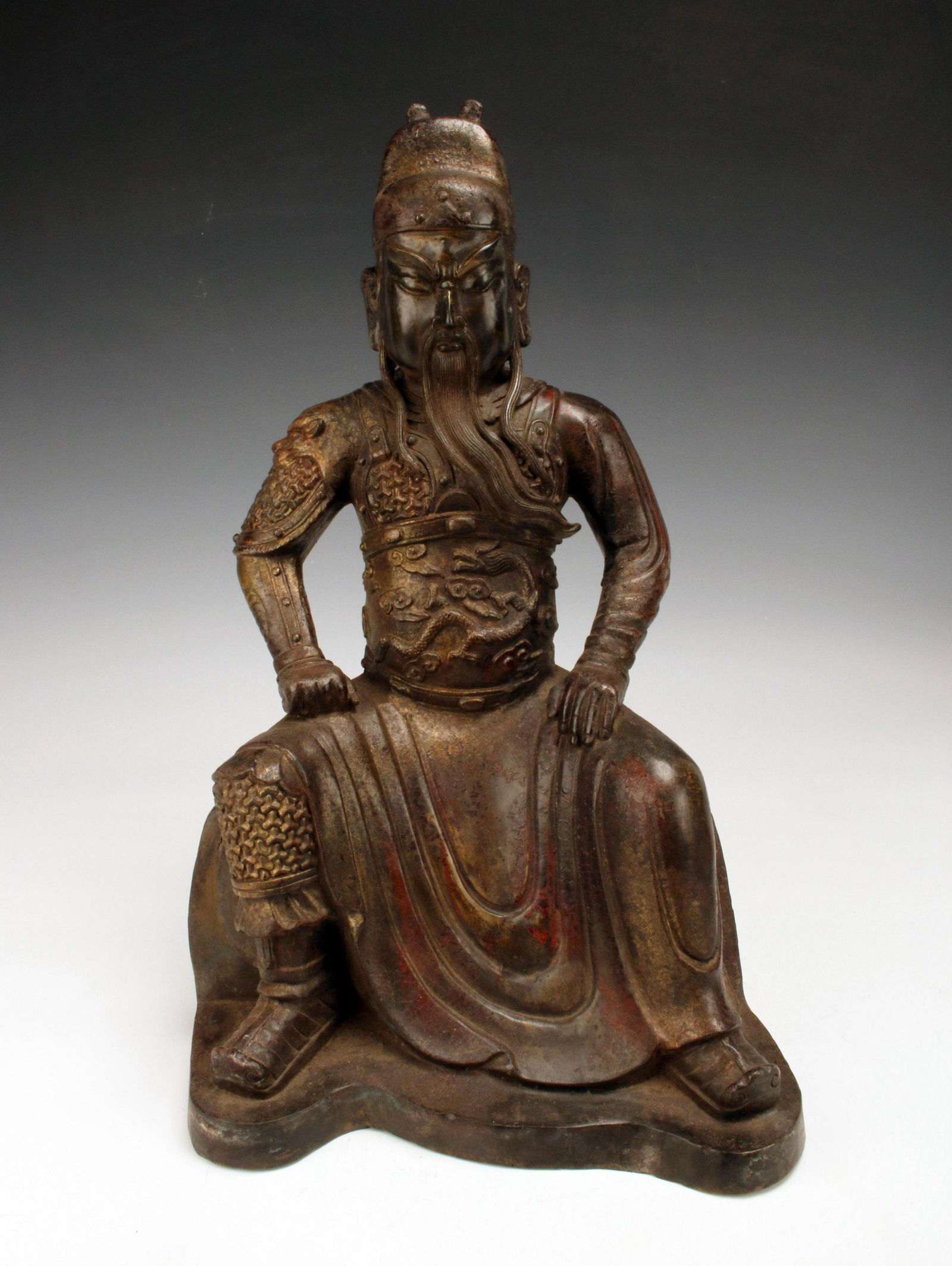 CHINESE BRONZE EMPEROR STATUE (1 of 7)