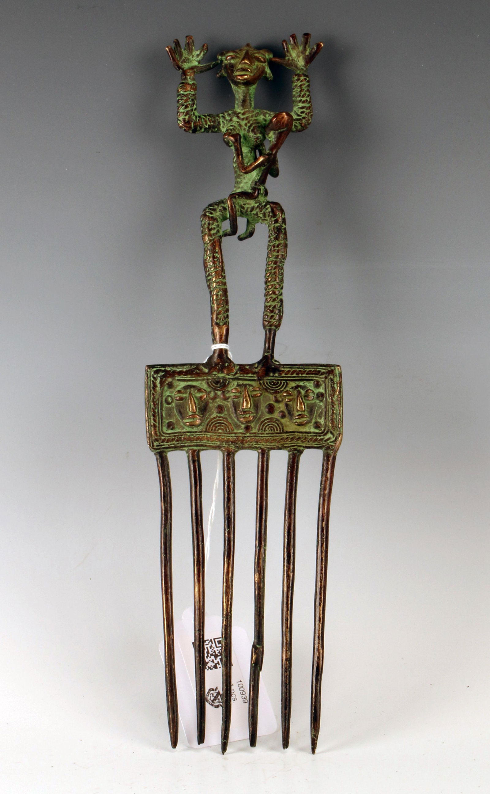 AFRICAN COMB BRONZE ASHANTI GHANA (1 of 5)