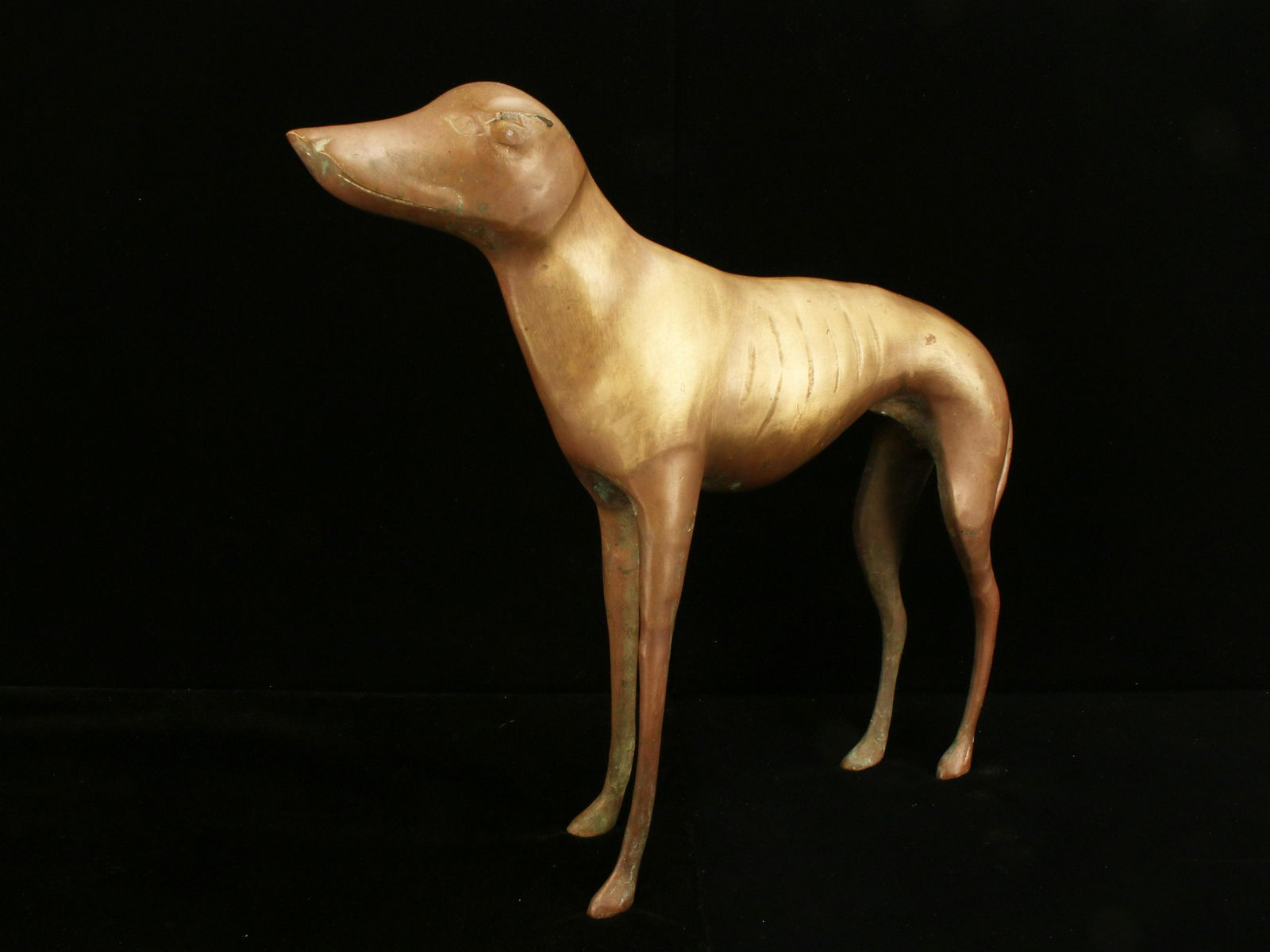 DECORATIVE BRASS GREYHOUND STATUE (1 of 8)