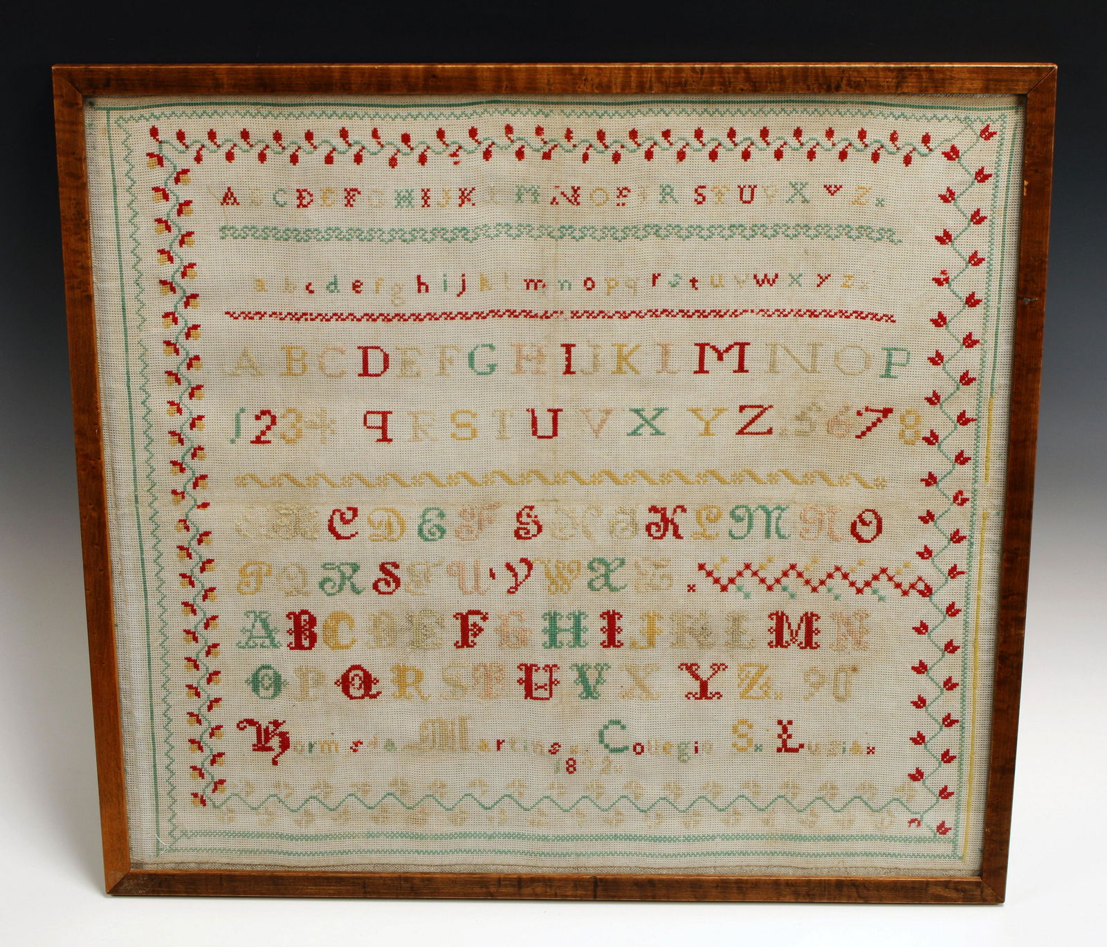 VINTAGE HAND MADE CROSS STITCH SAMPLER (1 of 4)