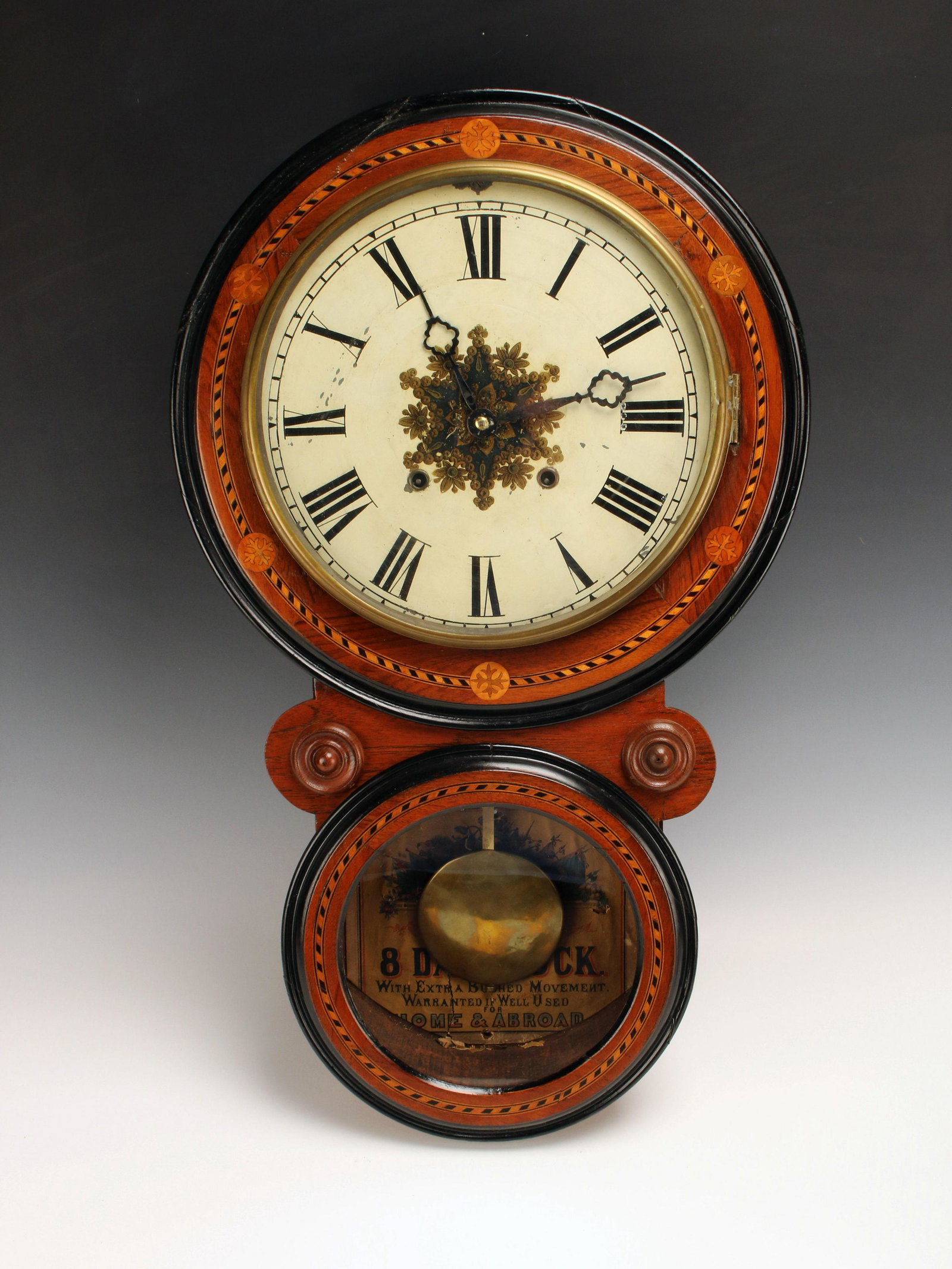 JEROME ANGLO AMERICAN SUPERIOR 8 DAY WALL CLOCK (1 of 9)