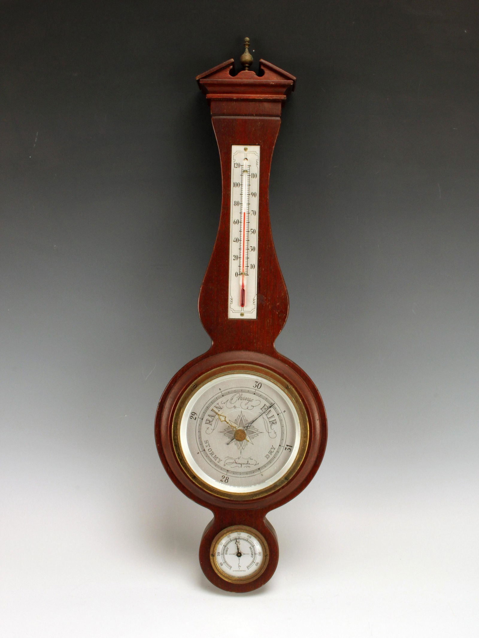 VINTAGE AIRGUIDE MAHOGANY BAROMETER (1 of 6)