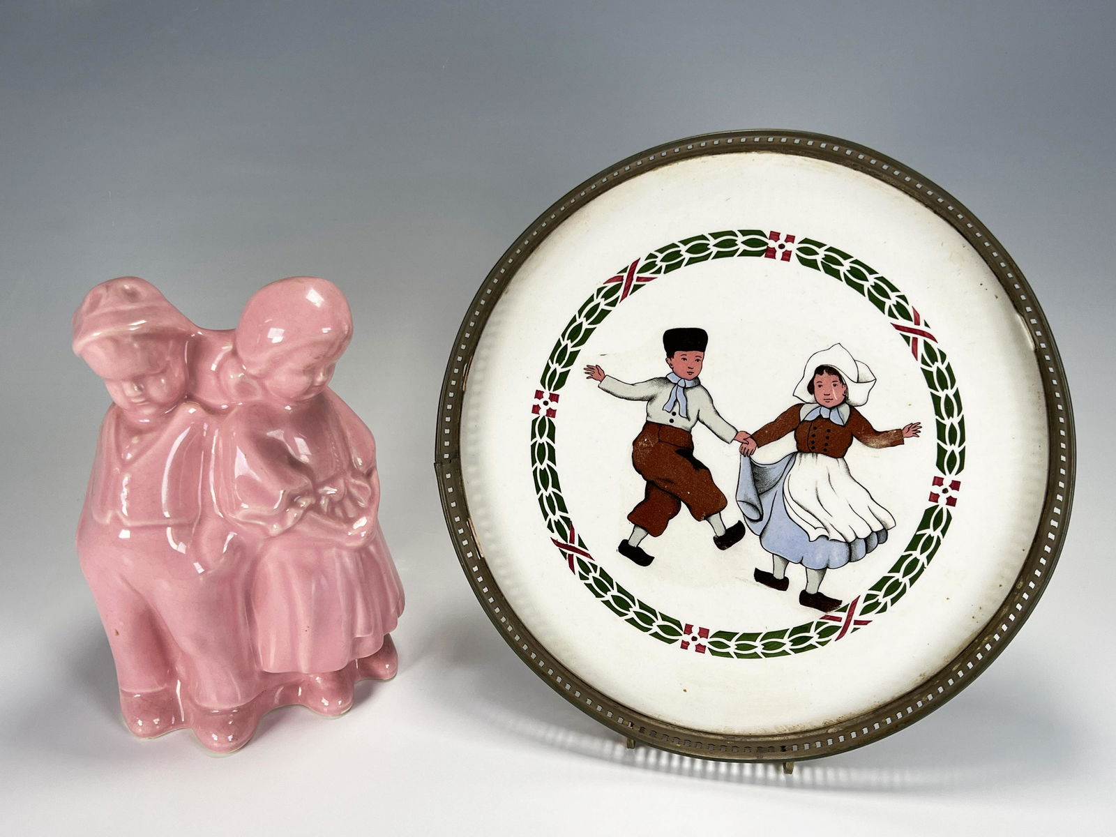 STERNAUWARE GERMAN PORCELAIN TRAY AND CAMERON CLAY STYLE PLANTER (1 of 9)