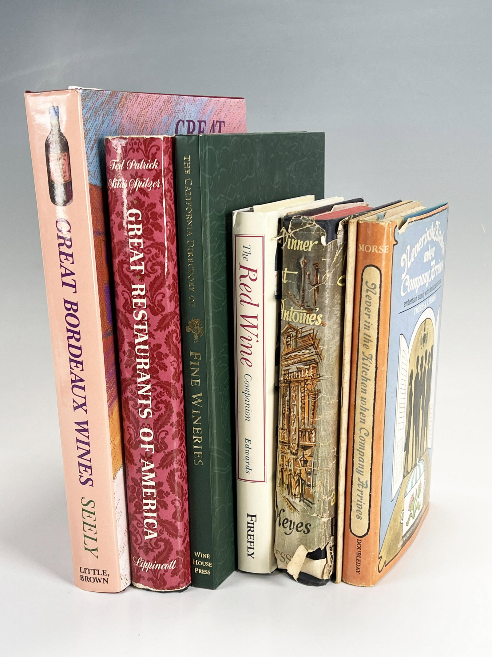 VINTAGE HARD COVER FOOD AND WINE BOOKS: VINTAGE HARD COVER FOOD AND WINE BOOKS Classic books about the art of fine wine and dining. 11" x 8 1/2" Shipping: