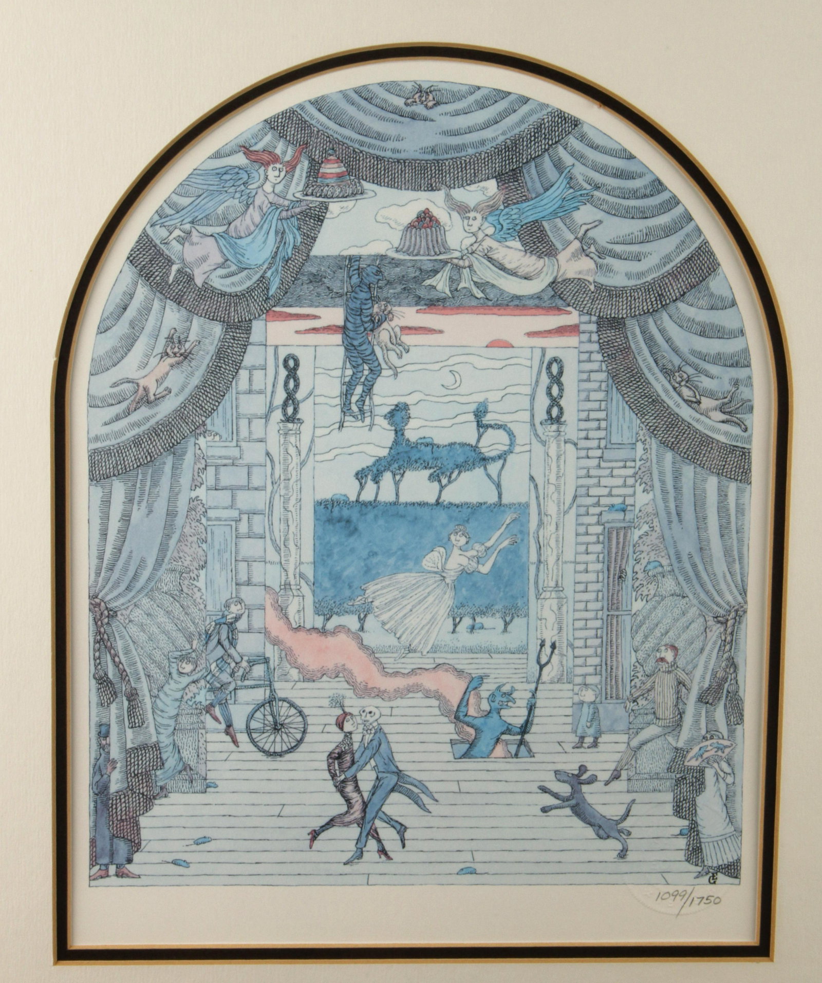 EDWARD GOREY AUTHENTICATED NUMBERED THEATER PRINT: EDWARD GOREY AUTHENTICATED NUMBERED THEATER PRINT Edward Gorey Authentic