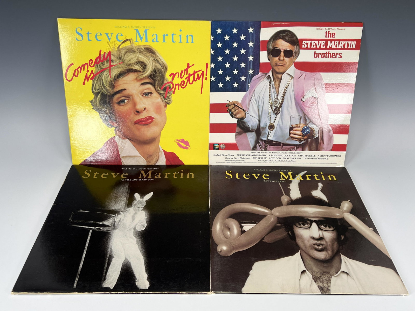 STEVE MARTIN COMEDY VINYL LP COLLECTION: STEVE MARTIN COMEDY VINYL LP COLLECTION Four Steve Martin comedy albums from the late 70s and early 80s. 12 1/4" x 12 1/4"