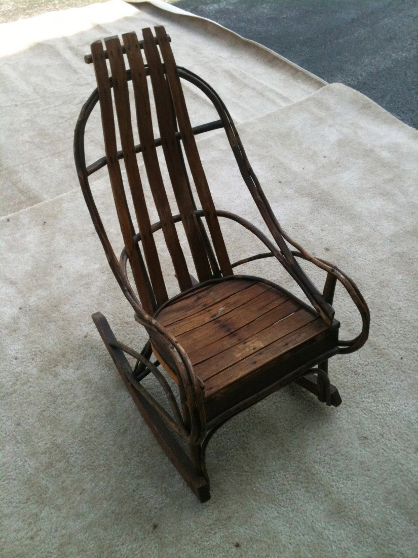 Adirondack Rocking Chair: Made from tree barks, etc.
