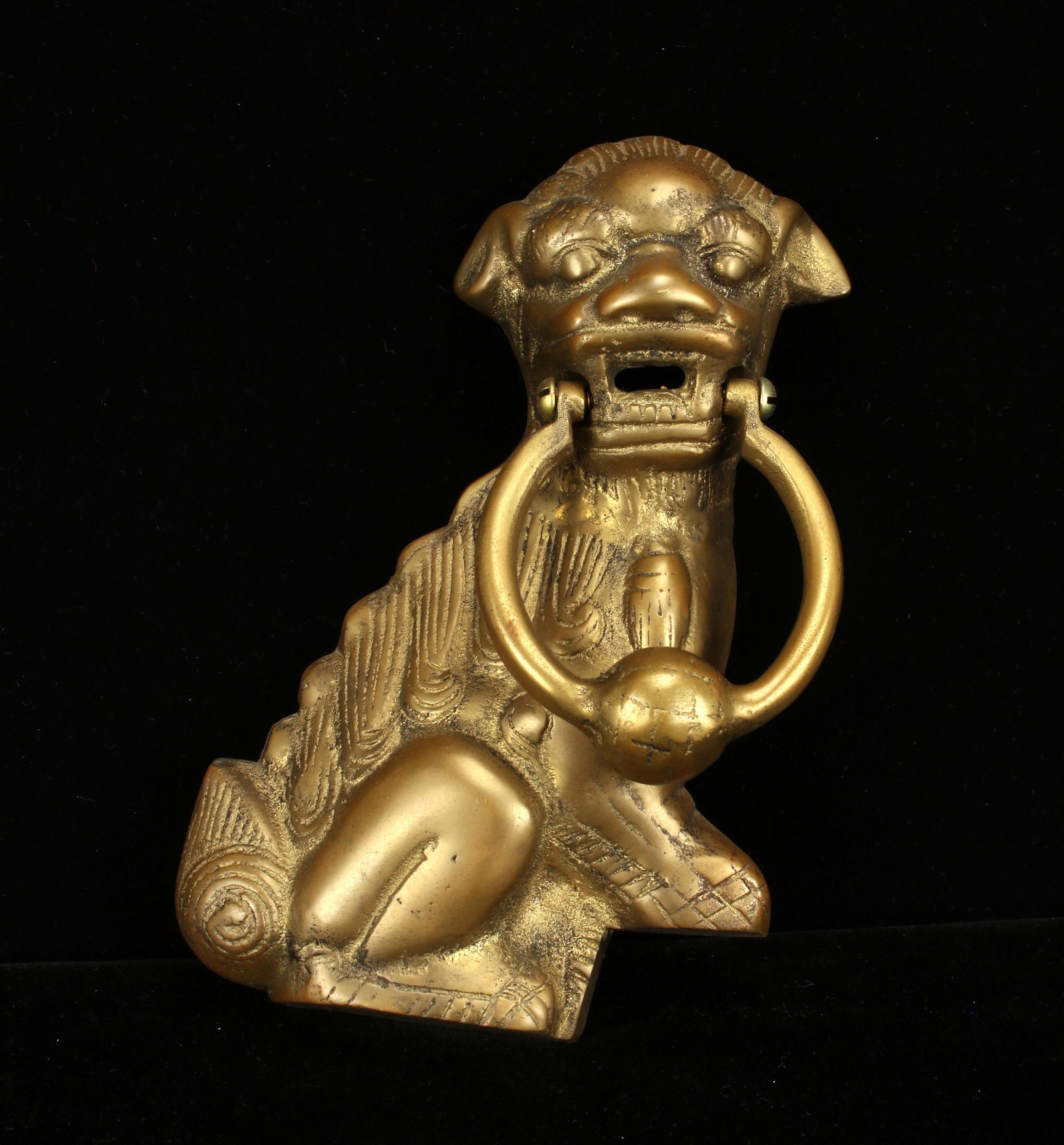 BRASS CHINESE BUDDHIST LION FOO DOG DOOR KNOCKER (1 of 3)