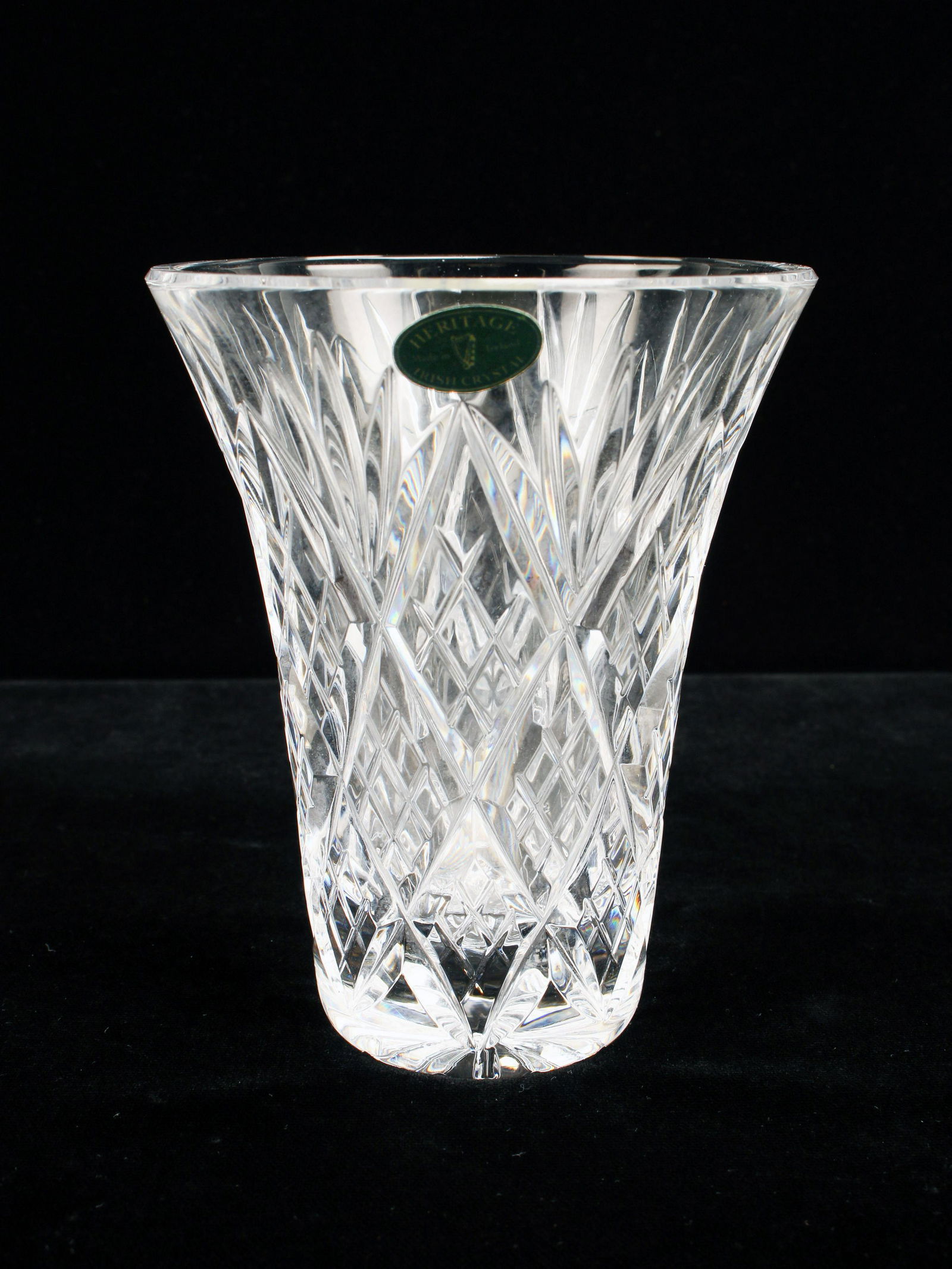 HERITAGE IRISH CRYSTAL FLARED VASE IN BOX (1 of 6)