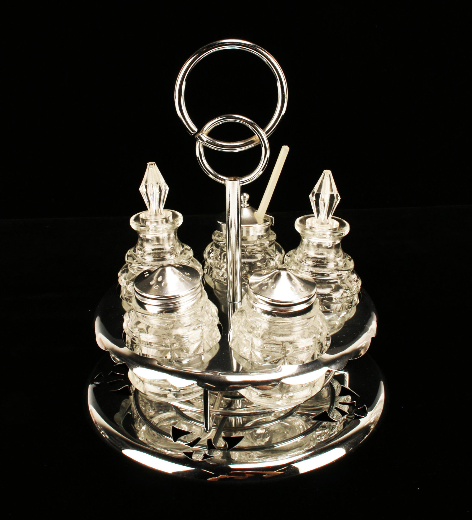 VINTAGE SALT & PEPPER CONDIMENT CADDY (1 of 2)