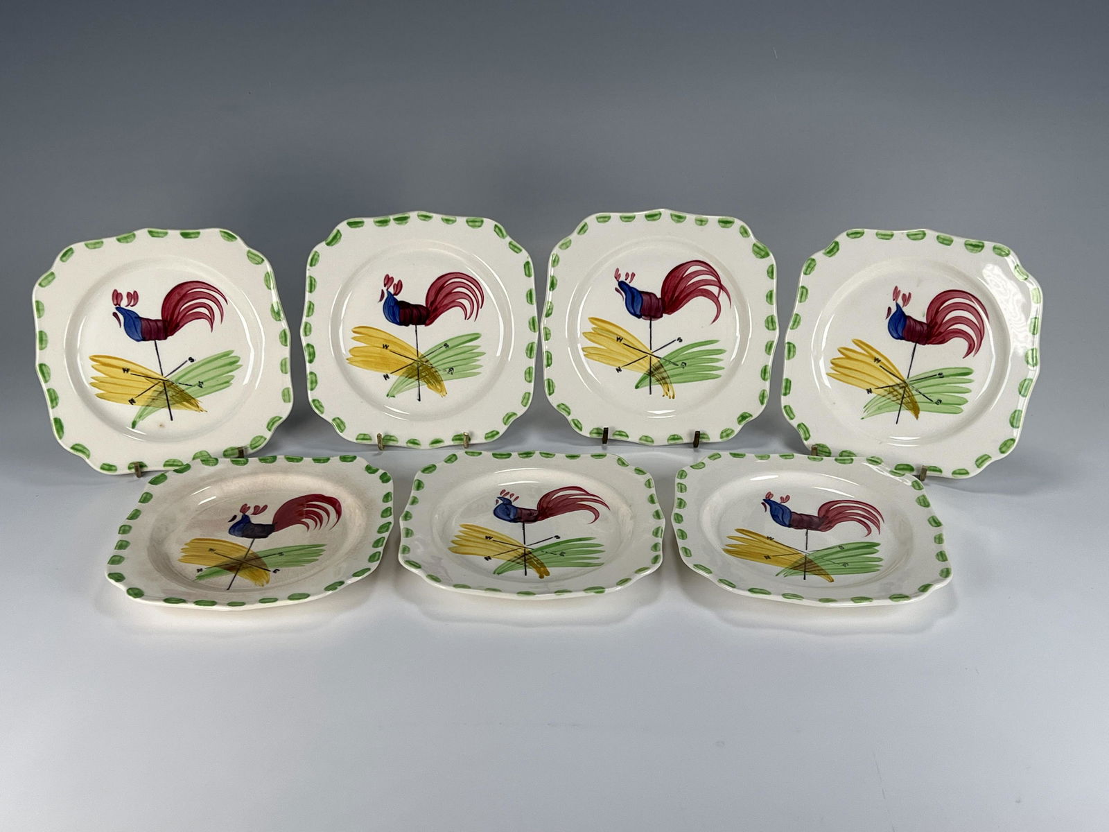 VINTAGE MCM PV ROOSTER ON WEATHERVANE DISHES (1 of 4)