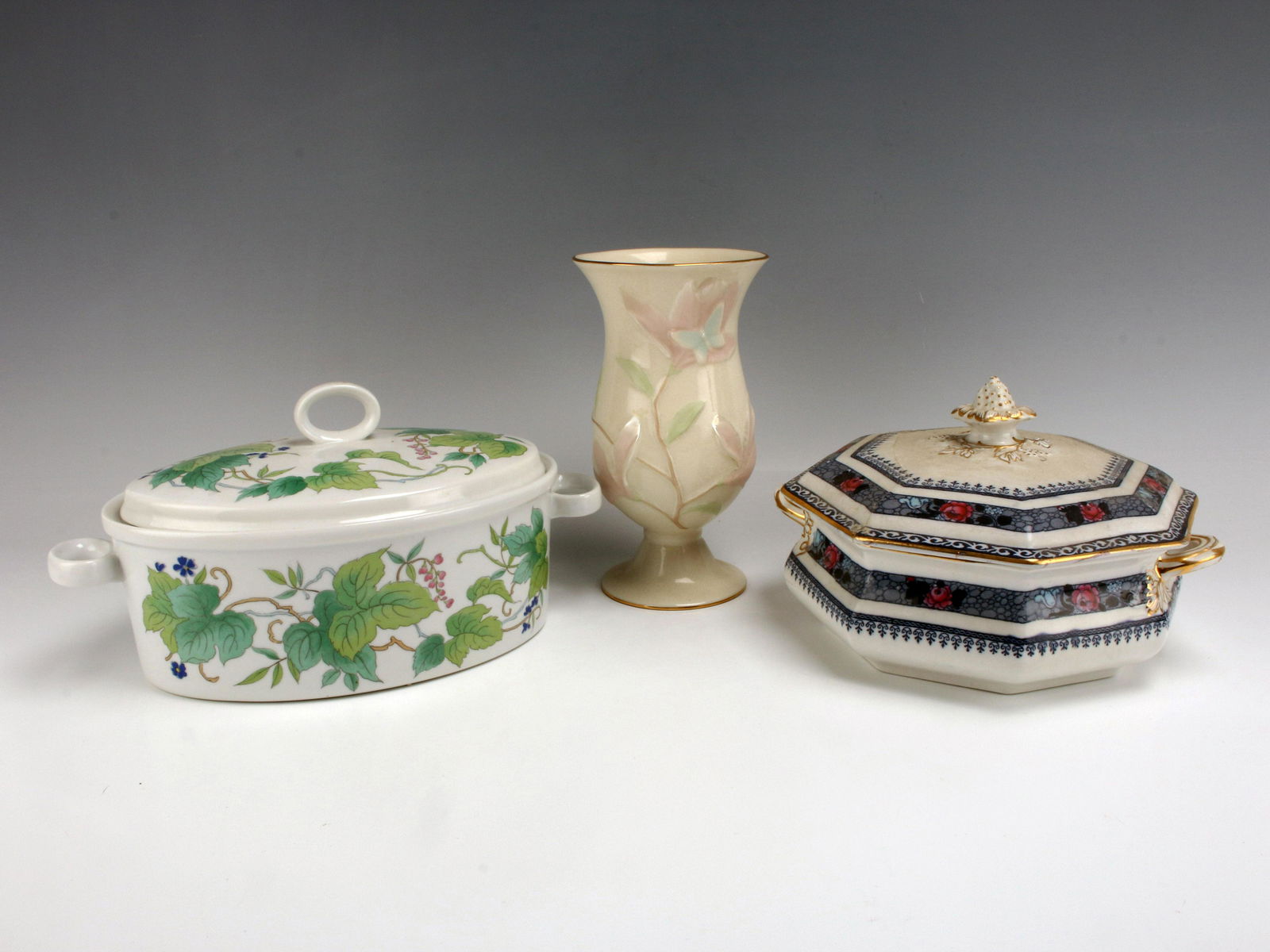 TWO LIDDED TUREENS & LENOX VASE (1 of 8)