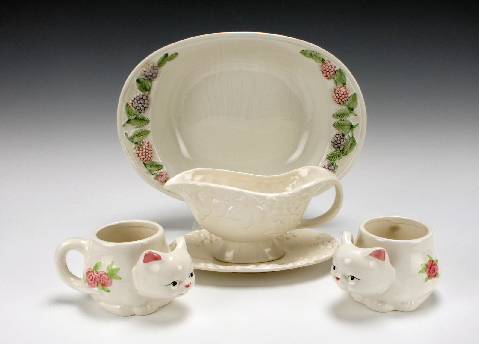 CERAMIC SERVICE ITEMS KITTY TEA CUPS (1 of 3)