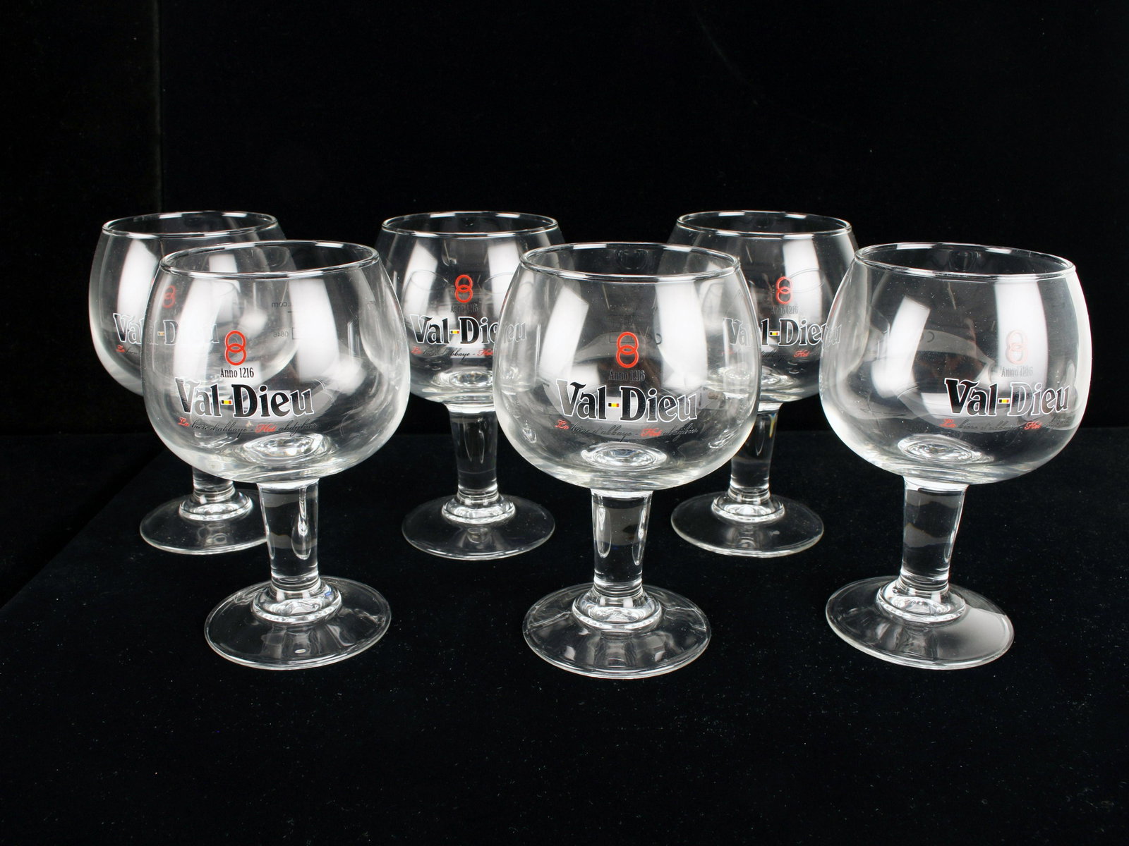 6 VAL DIEU BEER GOBLET GLASSES: 6 VAL DIEU BEER GOBLET GLASSES 6 Val Dieu Beer Goblet Glasses 3 1/2" X 6" Shipping: Shipping and h