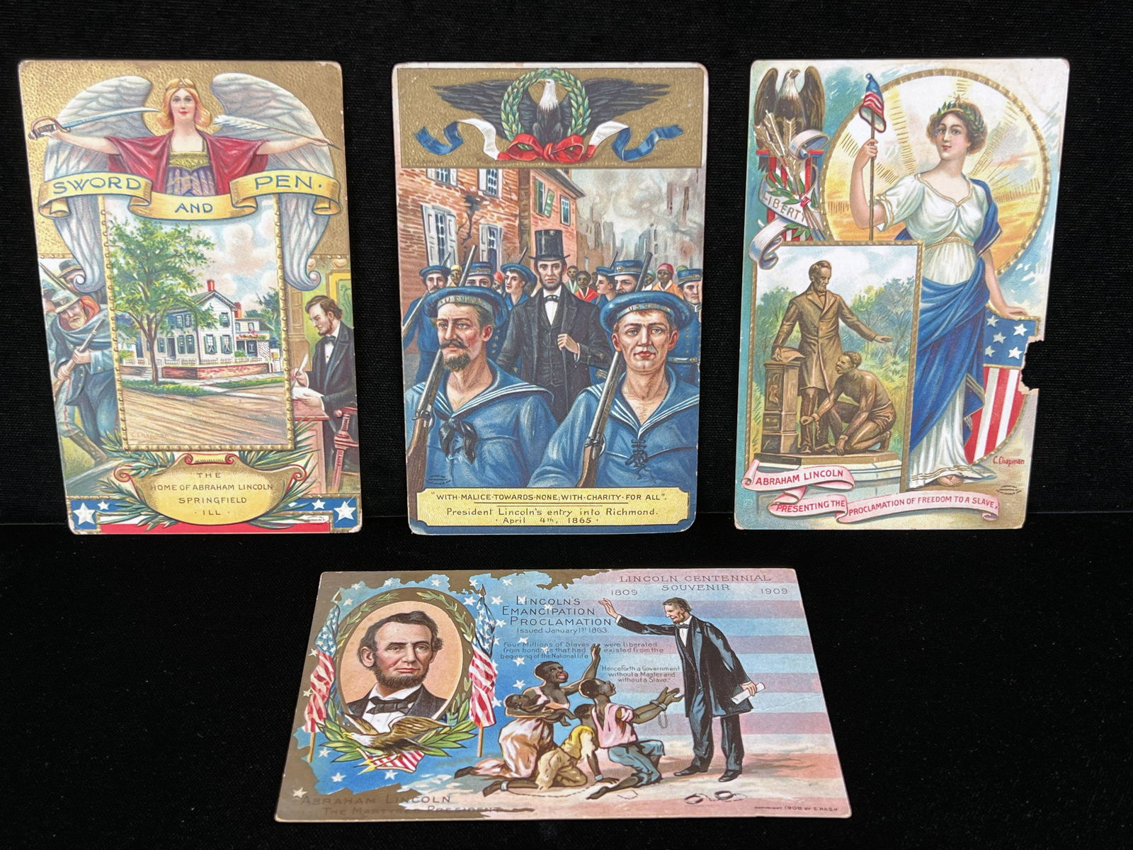 ANTIQUE 1909 POSTCARDS LINCOLN CIVIL WAR (1 of 6)