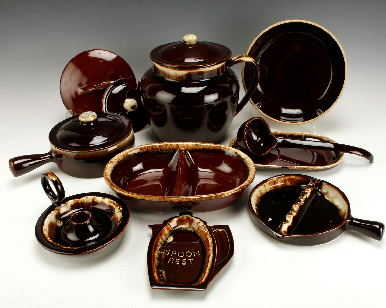 PFALTZGRAFF BROWN DRIP GLAZE DISHES SERVING PIECES (1 of 6)