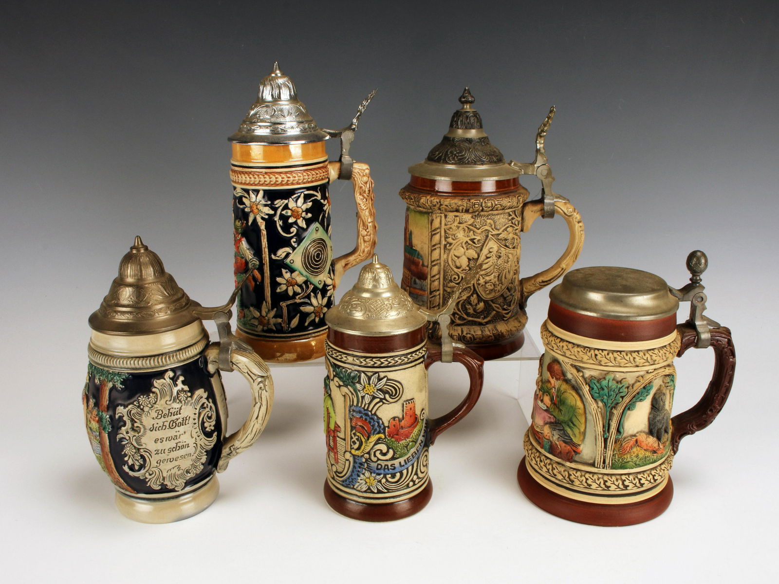 FIVE BEER STEINS MADE IN GERMANY (1 of 7)