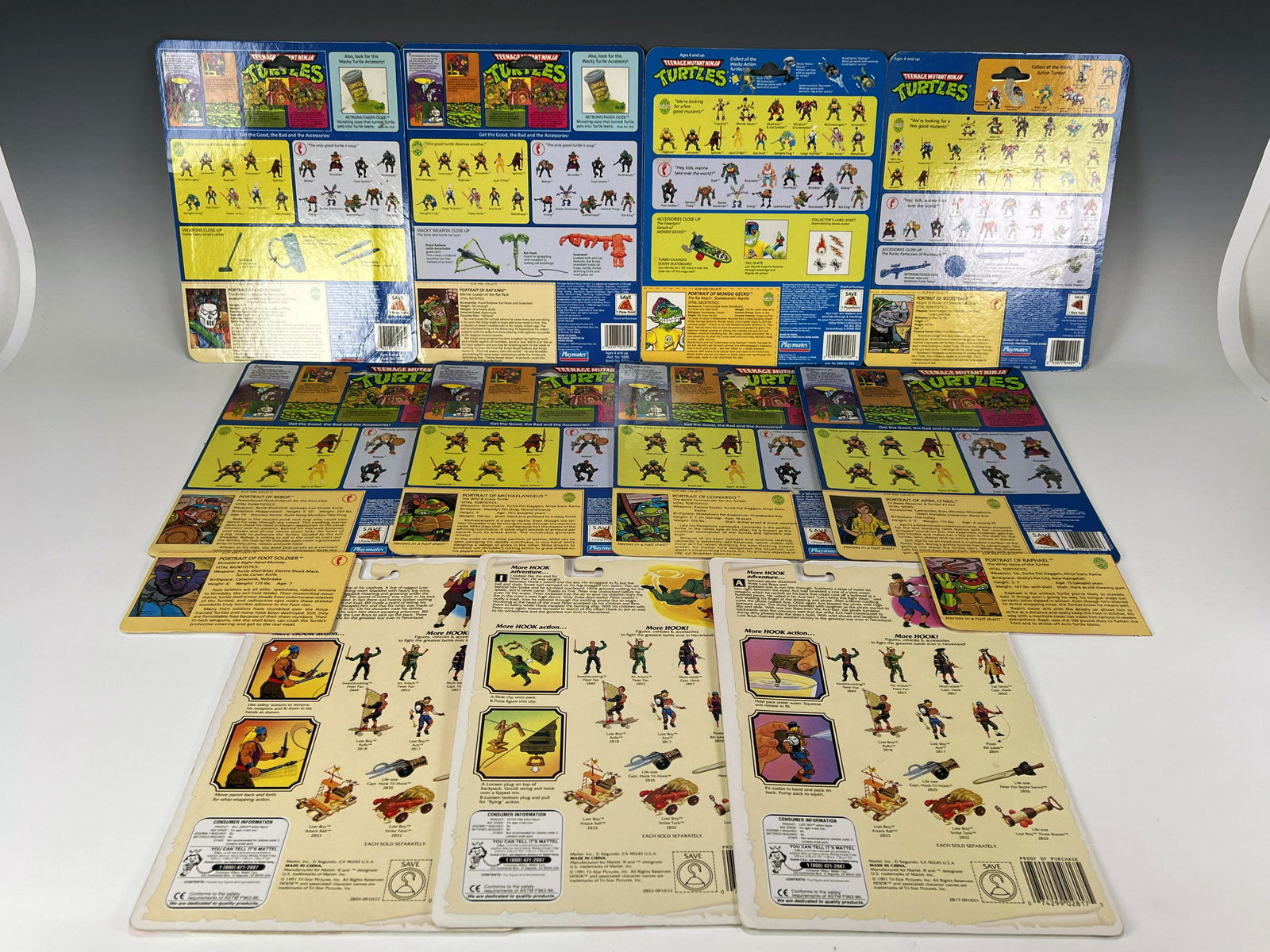 VINTAGE TMNT PLAYMATES BIO CARD FIGURINE BACKING (1 of 8)