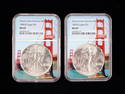 1986/1987 MS69 SAN FRANCISCO SILVER EAGLE DOLLARS NGC COINS