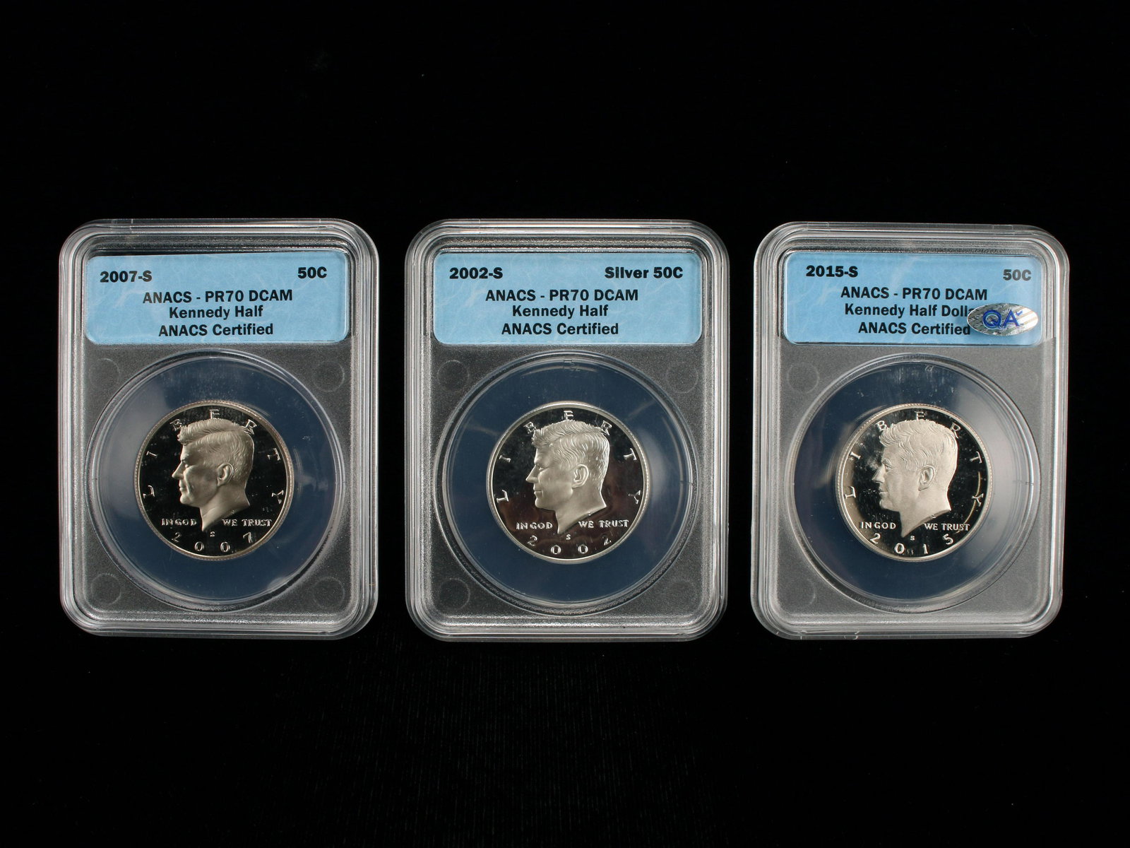 3 PR70 KENNEDY HALF DOLLARS ONE SILVER COIN (1 of 5)