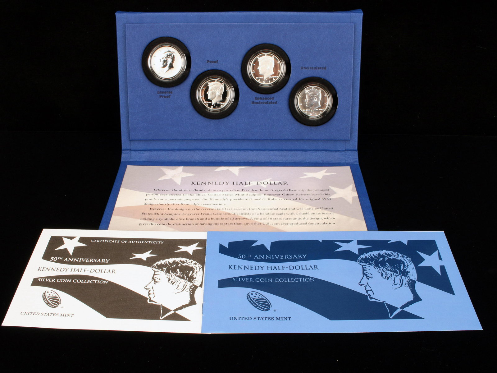 50TH ANNIVERSARY KENNEDY HALF DOLLAR SILVER COIN COLLECTION (1 of 4)