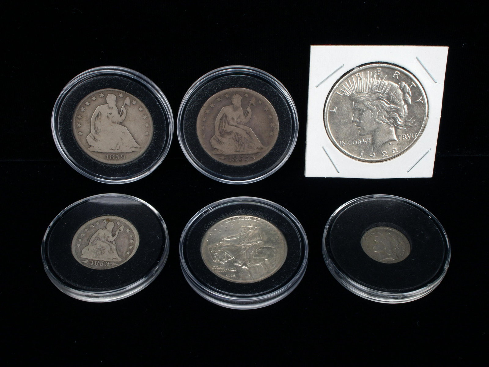 COLLECTION OF SILVER COINS 1850'S O SEATED LIBERTY HALF DOLLARS AND MORE COINS (1 of 13)