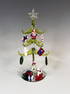 ART GLASS CHRISTMAS TREE WITH ORNAMENTS IN BOX