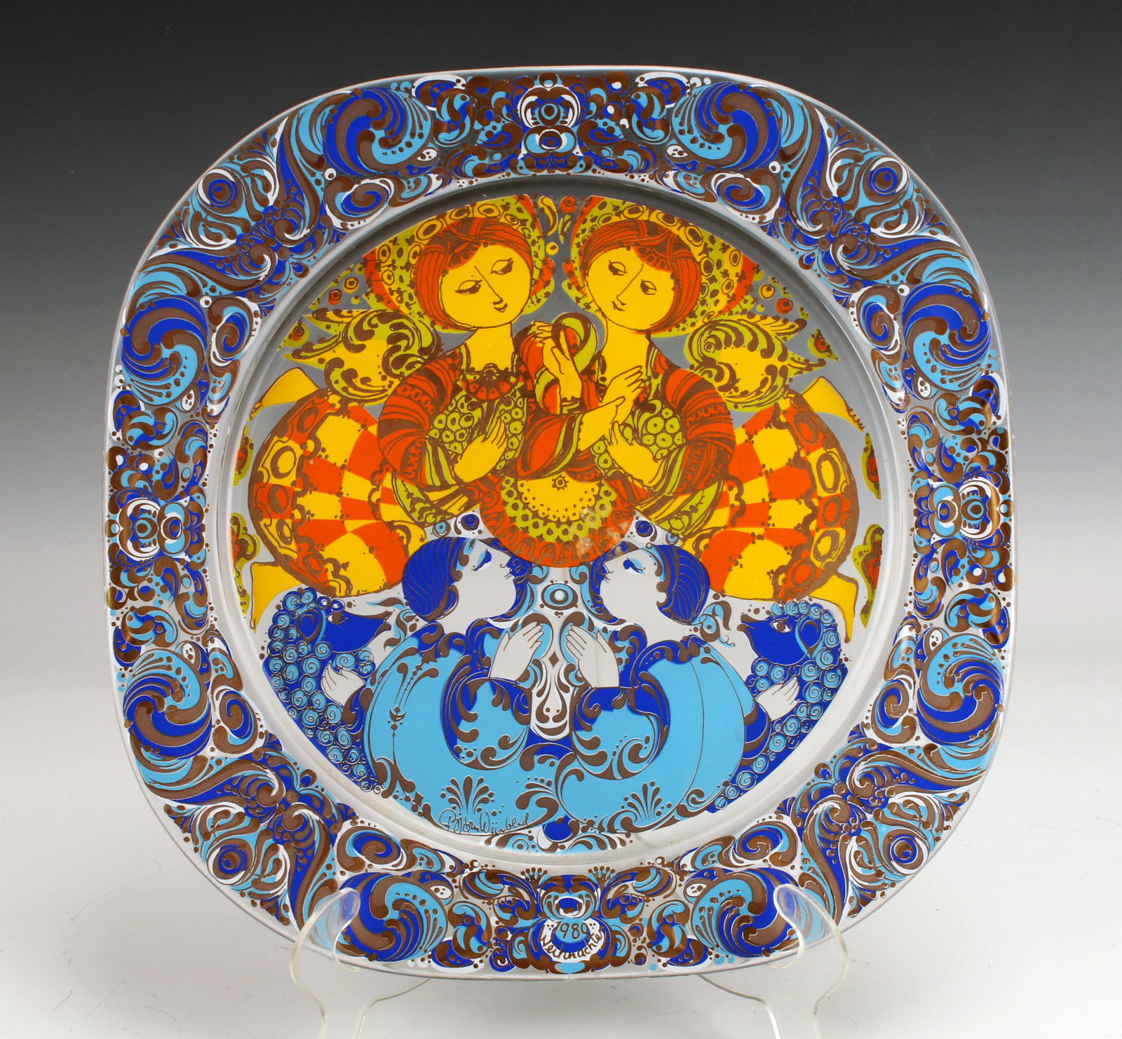 BJORN WIINBLAD ROSENTHAL CRYSTAL CHRISTMAS PLATE 1980 (1 of 6)