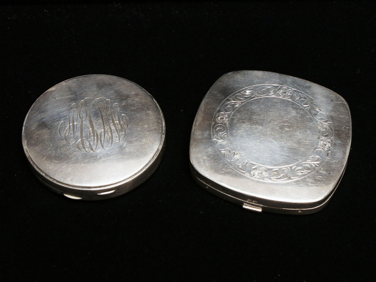 TWO VINTAGE STERLING COMPACTS (1 of 8)