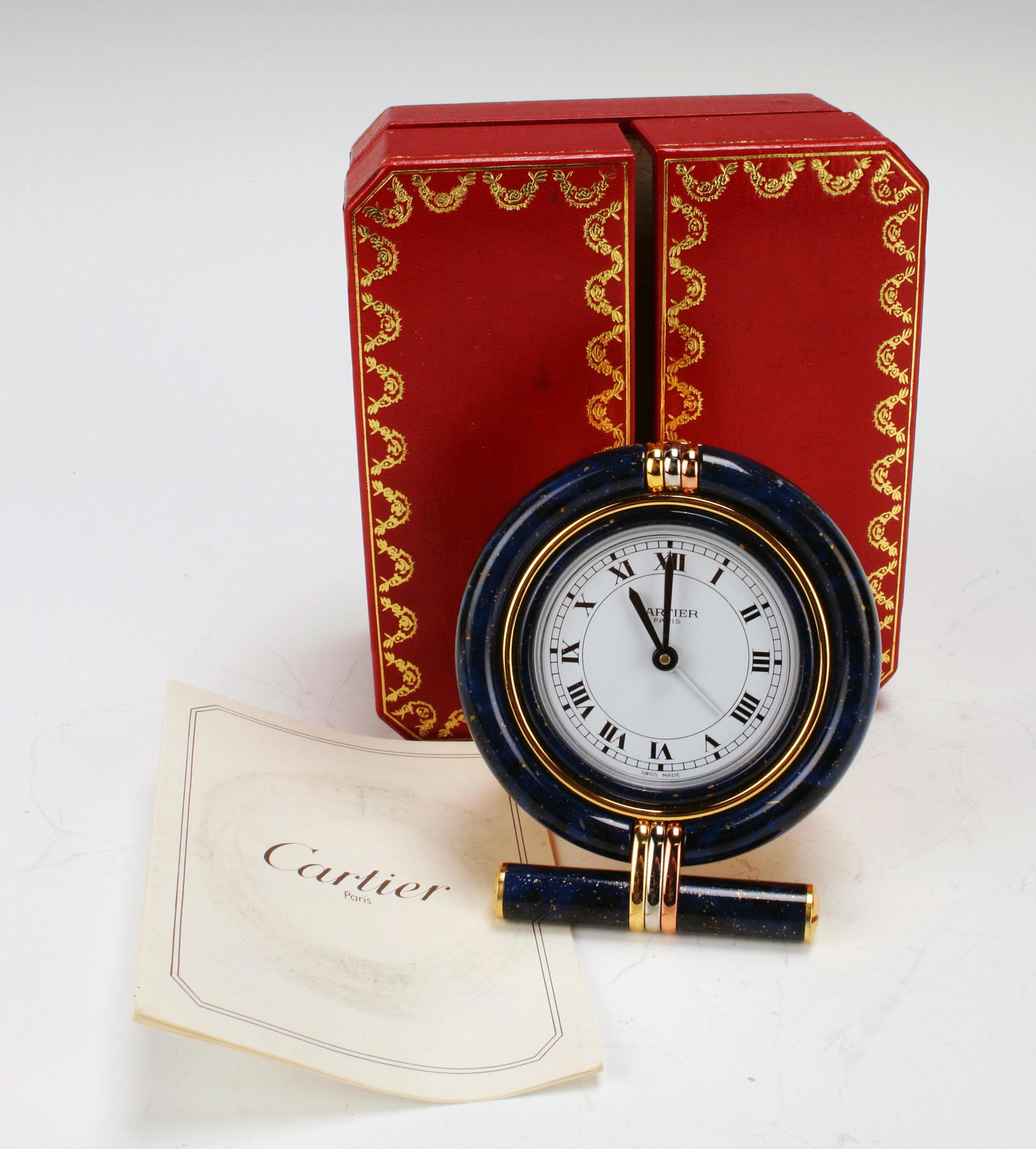 CARTIER TRINITY DESK TRAVEL CLOCK IN BOX (1 of 4)