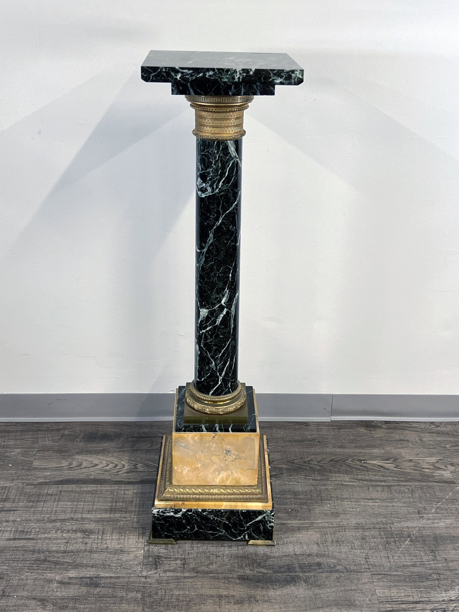 SERPENTINE MARBLE AND GILT PEDESTAL COLUMN (1 of 7)