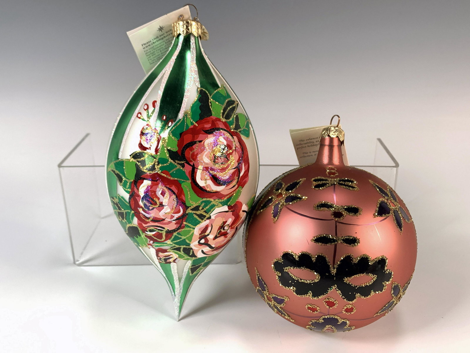 TWO CHRISTOPHER RADKO ORNAMENTS (1 of 6)