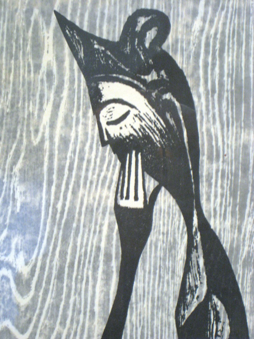 "Buddha Mioku" By Kiyoshi Saito: With sight measurements of 17 1/4" X 30 1/2". Numbered , titled, and dated below the print. 45/100, 1957.