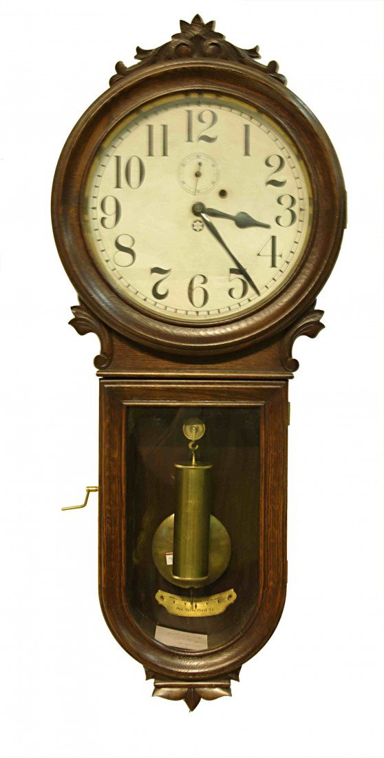 Rare New Haven Key Hole Style Clock: A rare form that we have not yet seen in person: The New Haven clock company made this timepiece case probably after seeing the Howard version if the "Keyhole"