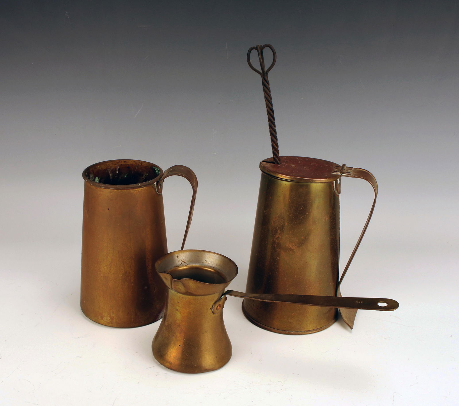 VINTAGE BRASS MIDDLE EASTERN COFFEE POTS (1 of 3)