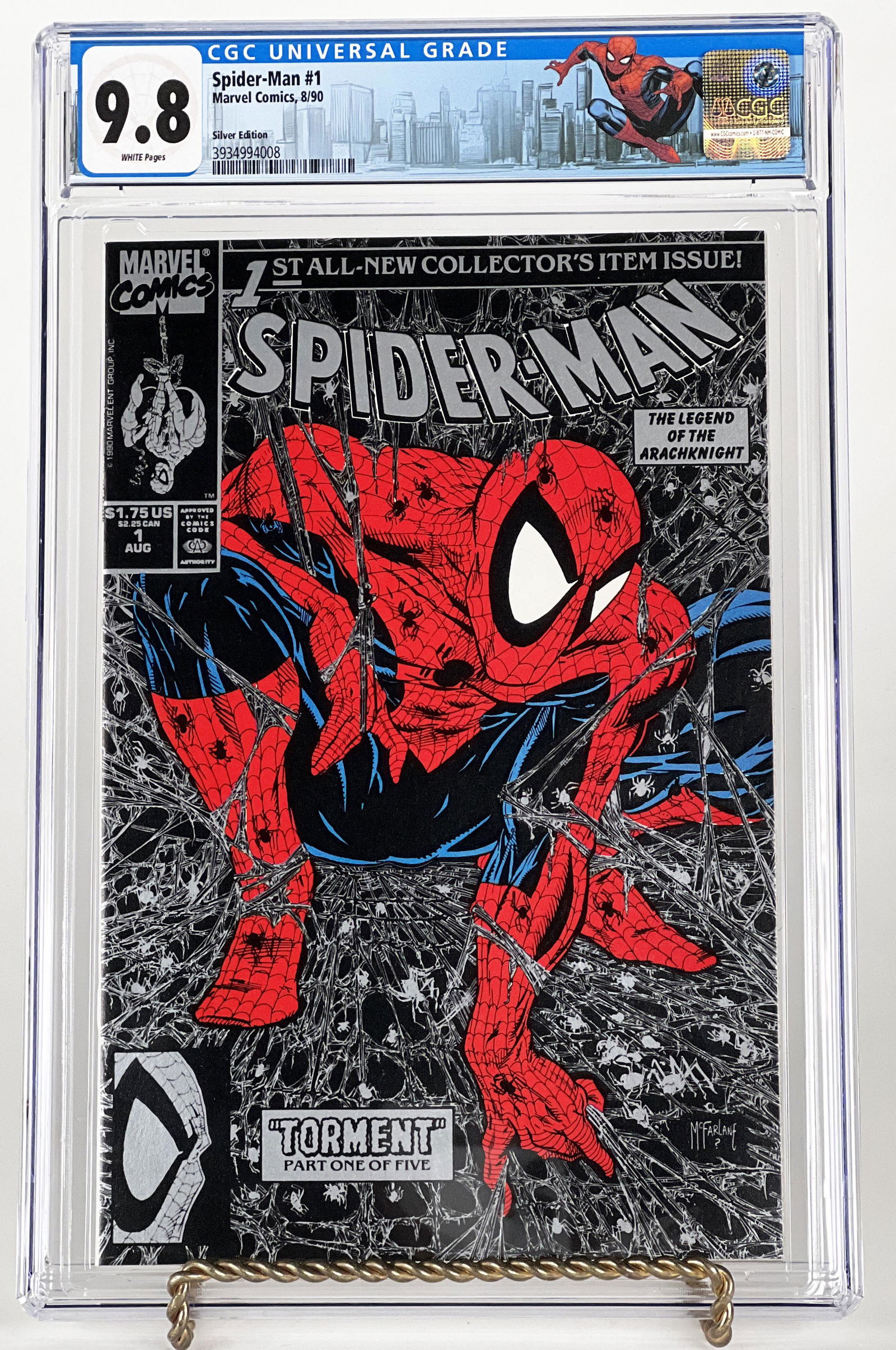 SPIDER-MAN #1 MARVEL 1990 SILVER EDITION CGC 9.8: SPIDER-MAN #1 MARVEL 1990 SILVER EDITION CGC 9.8</