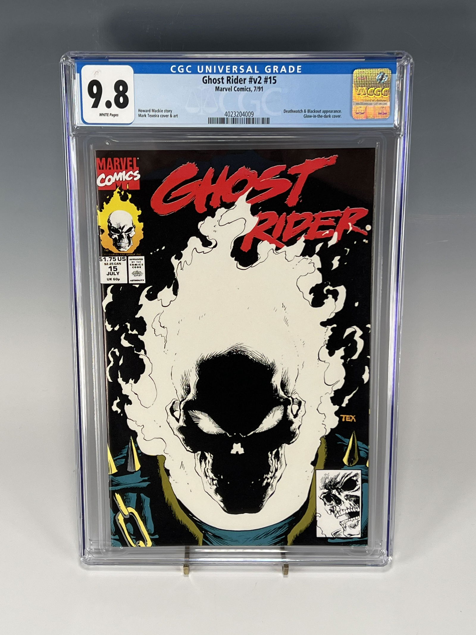 GHOST RIDER #15 CGC 9.8 GLOW IN THE DARK COVER MARVEL COMICS 1991 (1 of 4)